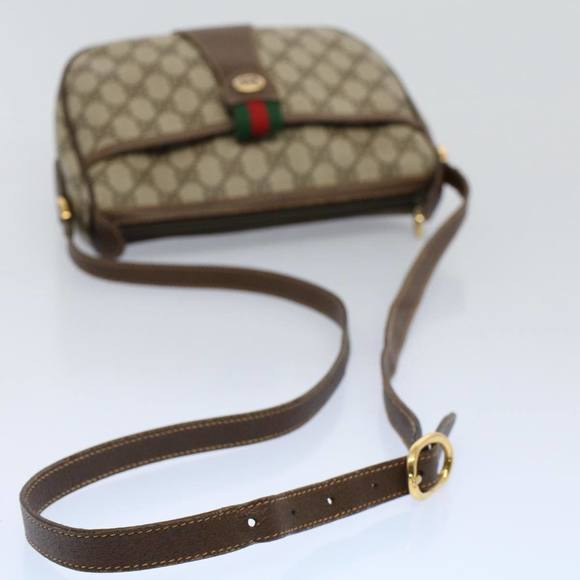 GUCCI GG Canvas Web Sherry Line Shoulder Bag Beige Red 89 02 032 Auth yk8711 - Picture 7 of 16